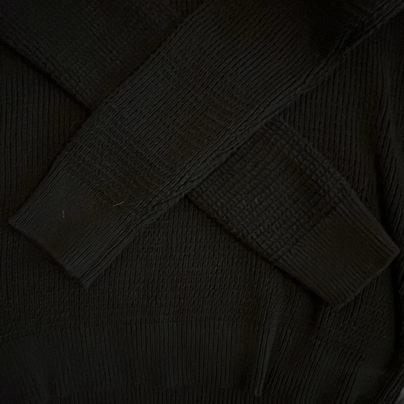 Black Quarter Button-up Knitted Sweater - Picture 3 of 4